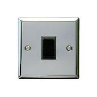 holder 10ax 2 way single chrome effect single light switch