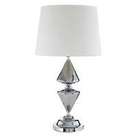 honor glass metal silver table lamp 52cm white shade