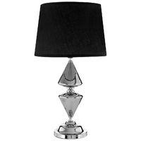 honor glass metal silver table lamp 52cm black shade