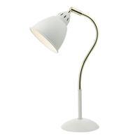 HOL4213 Hollywood Table Lamp In Matt White With Brass Detail