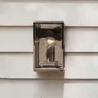 homefield 7591 homefield exterior wall light in polished nickel with c ...