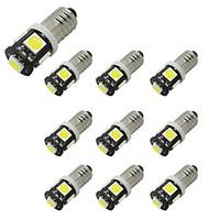 HONSCO 10PCS E10 1W 100lm White 5SMD 5050 LED for Car Door lamp DC12V