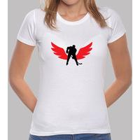 hockey t-shirt woman, white, top quality