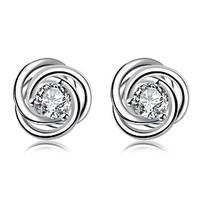 Hot Women Fashion Bijouterie Romantic Cherry Flowers Silver Ear Studs Earrings Lovers Gifts