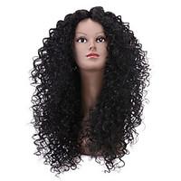 Hot Sale Black Long Curly Wig for African American Women Afro Kinky Curly Synthetic Wig