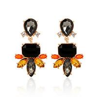 Hot Sale 2016 Vintage Fashion Fine Jewelry Brincos Beautiful Rhinestone Flower Crystal Dangle Earrings For Women