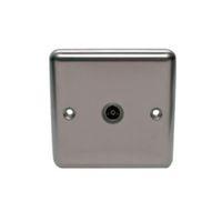 holder raised screwed plate stainless steel co axial socket