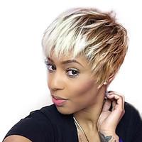 Hot Cool Straight Short Capless Wigs Human Hair Mixed Color 10 Inchs