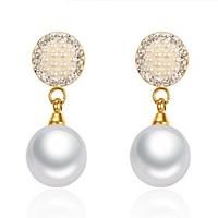 Hoop Earrings Movie Jewelry Euramerican Fashion Personalized Luxury Statement Jewelry Classic Pearl Stainless Steel Rhinestone Gold