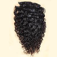 Hot sale 100% Mongolian Human Hair Clip In Extension Curly Human Hair Weave Extension 8Pcs/Set 100g 120g Clip In
