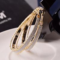 Hollow Circle Polished Drop Earrings