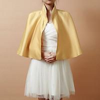 Hoods Ponchos / Wedding Wraps Capelets Sleeveless Satin Yellow Wedding / Party/Evening Open Front