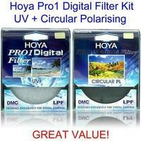 hoya 62mm pro1 digital circular polarising uv filter kit
