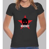 hockey t-shirt woman, dark gray, best quality