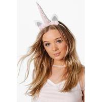 Holographic Bridal Unicorn Headband - white