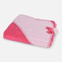 Hooded baby bath towel with bow applique Mayoral