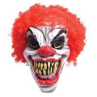 Horror Clown Foam Mask With Red Hair
