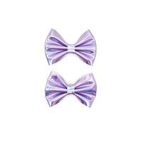 holographic bow hair clip set