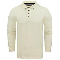 Howell Long Sleeve Polo Shirt in Ivory