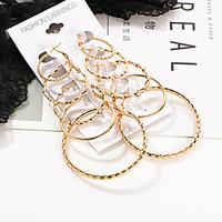 Hoop Earrings Jewelry Alloy Basic Punk Hip-Hop Round Gold Jewelry Wedding Party Daily Casual 1set