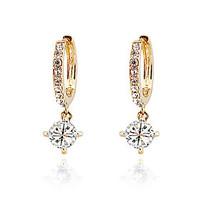 Hoop Earrings Zircon Cubic Zirconia Silver Plated Rose Gold Plated 18K gold Classic Gold Silver Purple Jewelry 2pcs