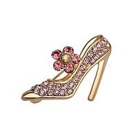 hot sale shining crystal high heeled shoes brooch for women