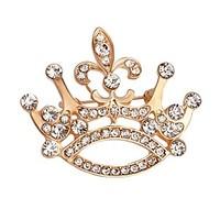 Hot Sale Shining Crystal Crown Brooch for Women