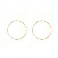 Hoop Earrings Jewelry Copper Circular Euramerican Simple Style Fashion Circle Gold Silvery Jewelry Party Daily Casual 1 pair