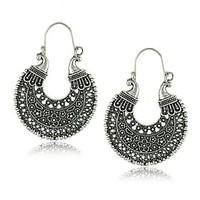 Hoop Earrings Jewelry Alloy Circular Unique Design Vintage Round Jewelry Party Daily Casual 1 pair