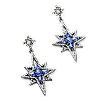 Hoop Earrings Crystal Euramerican Personalized Chrome Star Light Blue Jewelry For Housewarming Thank You Business 1 pair