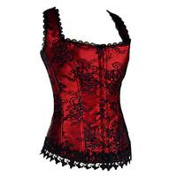 Hot Sale Sexy Women Waist Training Overbust Corset Halter Satin Corsets Body Shapewear Cincher Bustier corset Red