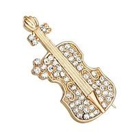 Hot Sale Shining Crystal Violin Shoes Brooch for Women