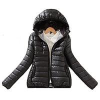 hot sale womens regular padded coatsimple casualdaily solid polyester  ...