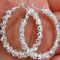 Hoop Earrings Bohemian Fashion Alloy Circle Round Geometric Irregular White Jewelry For Daily Casual 1 pair