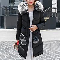 hot sale womens long padded coatsimple casualdaily solid polyester pol ...
