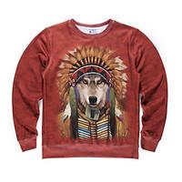 Holiday Simple / Active / Punk Gothic Regular HoodiesAnimal Print Multi-color Round Neck Long Sleeve Polyester