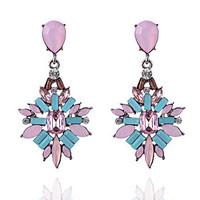 Hot Summer Fashion Elegant Colorful Geometric Water Drop Earrings For Women Multicolor Crystal Rhinestone Dangle Earrings Jewelry Accessories