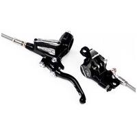 hope tech 3 x2 front brake set with braided hose black right