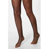 Holographic Gem Fishnet Tights - black