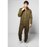 hooded onesie khaki