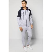 hooded tracksuit grey