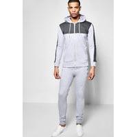Hooded Tracksuit - grey marl
