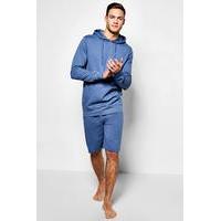 Hooded Short Loungewear Set - blue