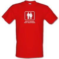 Hold Hands Not Hostages male t-shirt.