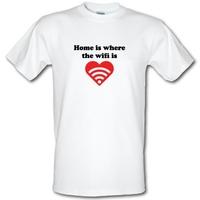 home is where the wifi is male t shirt