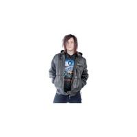 Hooded Leather Jacket - Size: S