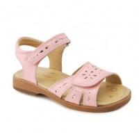 honeysuckle pale pink patent girls riptape sandals