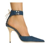 hollywood heels burlesque denim blue