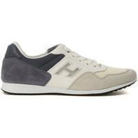 Hogan Olympia X H205 Sneaker in grey and white leather and fabric men\'s Trainers in white