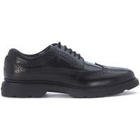 hogan nuova route lace up in black brushed leather mens casual shoes i ...
